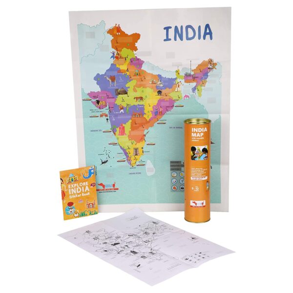 CocoMoco Kids India Map with Stickers