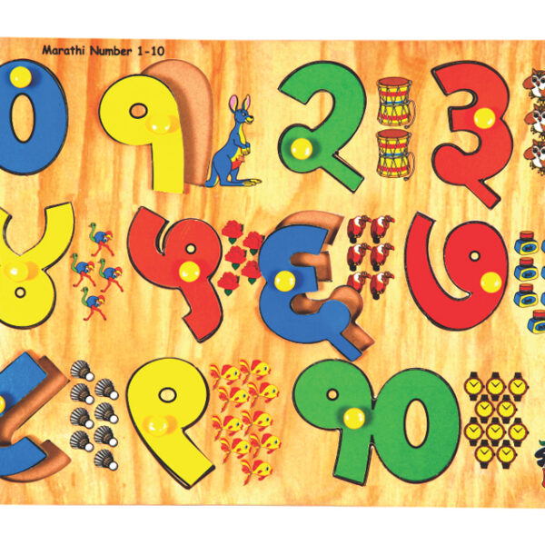 Marathi Number with Picture Tray (1-10)