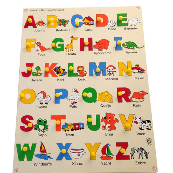 Portuguese Alphabet with Picture Tray