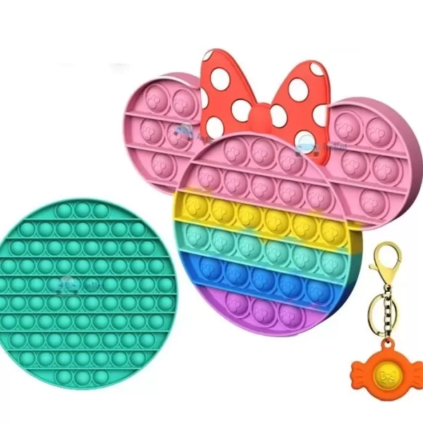 FunBlast Big Pop Bubble Fidget Toys, Pack of 3 Real Silicone Fidget Pop It