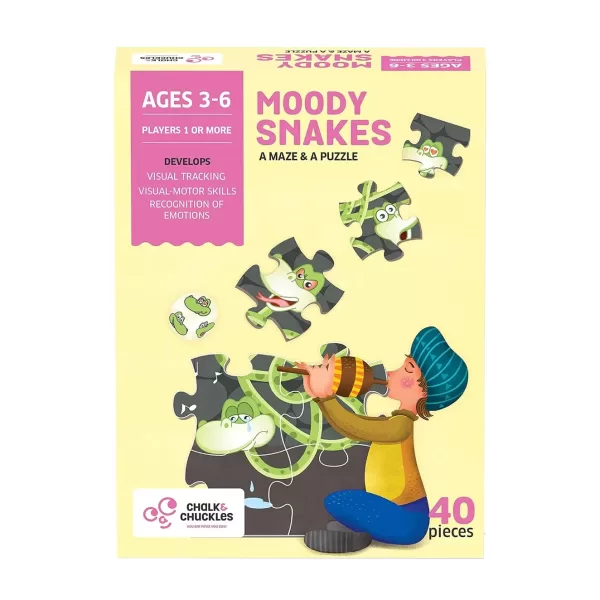 Chalk and Chuckles Moody Snakes Puzzle, Ages 3-6 yrs